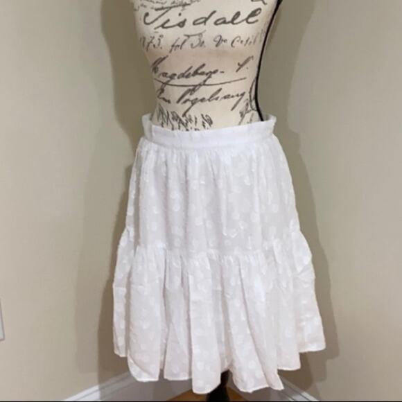 Ann Taylor White Flower Clip Full Skirt - Picture 8 of 10